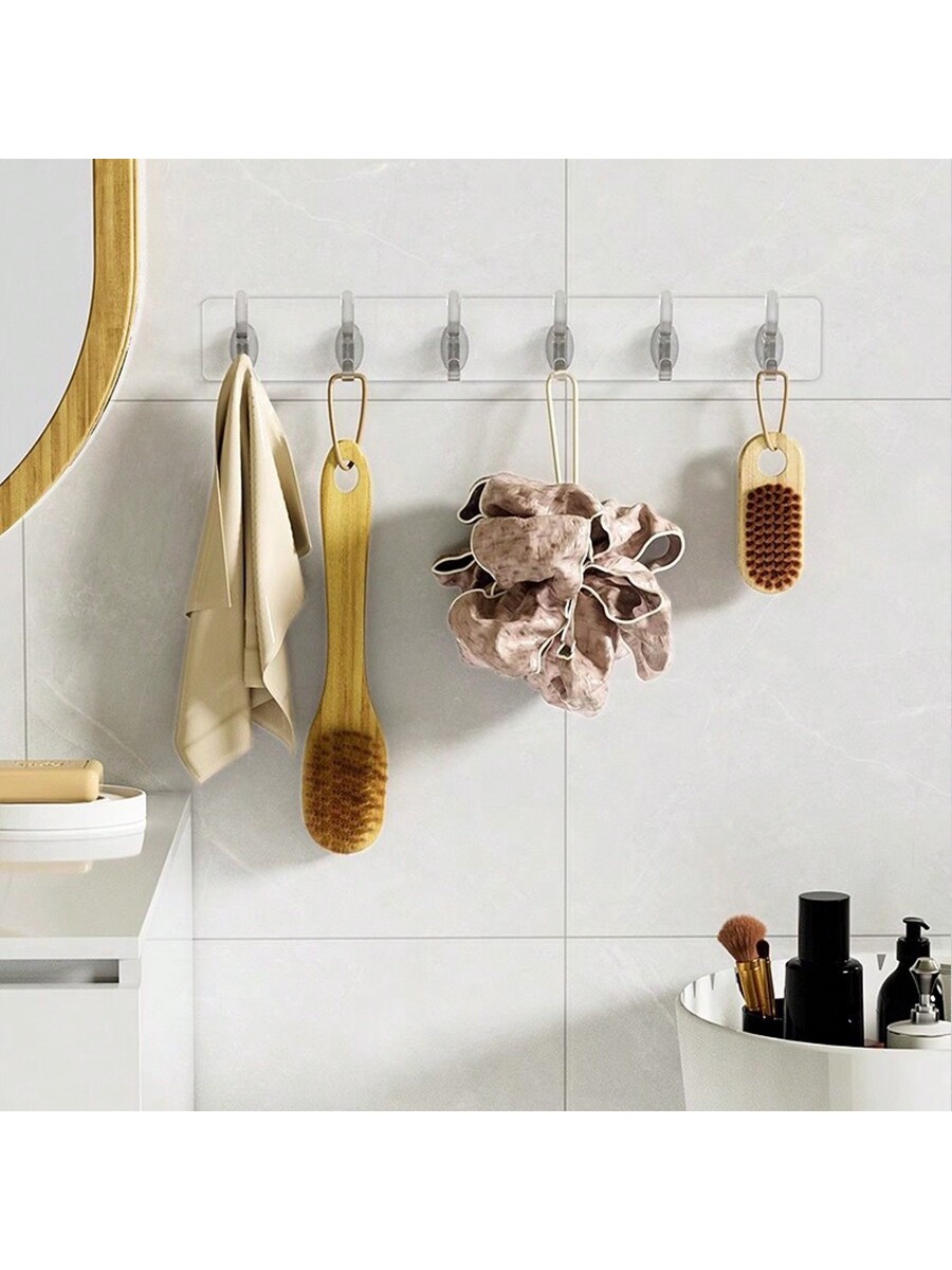 6 خطافات جدارية قوية باللاصق للمطبخ بتصميم زوايا إ...