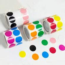 500pcs/1roll Colored Dot Stickers Circle Color Coding Labels, 8 Color Style Colorful Coding Label Sticker For Office, Student Classroom Back To School Scrapbook Supplies Funny Stickers Laptop Stickers Kindle Phone Stickers - Multicolor - View 2
