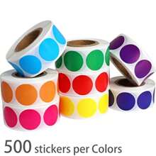 500pcs/1roll Colored Dot Stickers Circle Color Coding Labels, 8 Color Style Colorful Coding Label Sticker For Office, Student Classroom Back To School Scrapbook Supplies Funny Stickers Laptop Stickers Kindle Phone Stickers - Multicolor - View 6