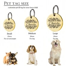 1pc Personalized Pet ID Tags - Custom Engraved Dog & Cat Collar Tags
