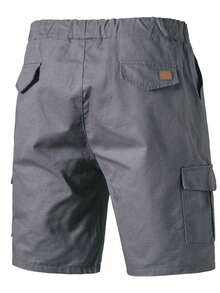 Pantalones de playa para hombre,Pantalones short casuales sueltos con multibolsillos cordón para hombre,cómodos pantalones short deportivos casuales para el día a día,el trabajo,la playa,pantalones cortos deportivos elásticos informales para ciclismo, natación, tenis y deportes al aire libre. - Gris - Ver 3