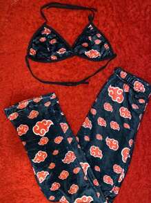 Pijama Duo Top y Pantalon - Negro - Ver 1