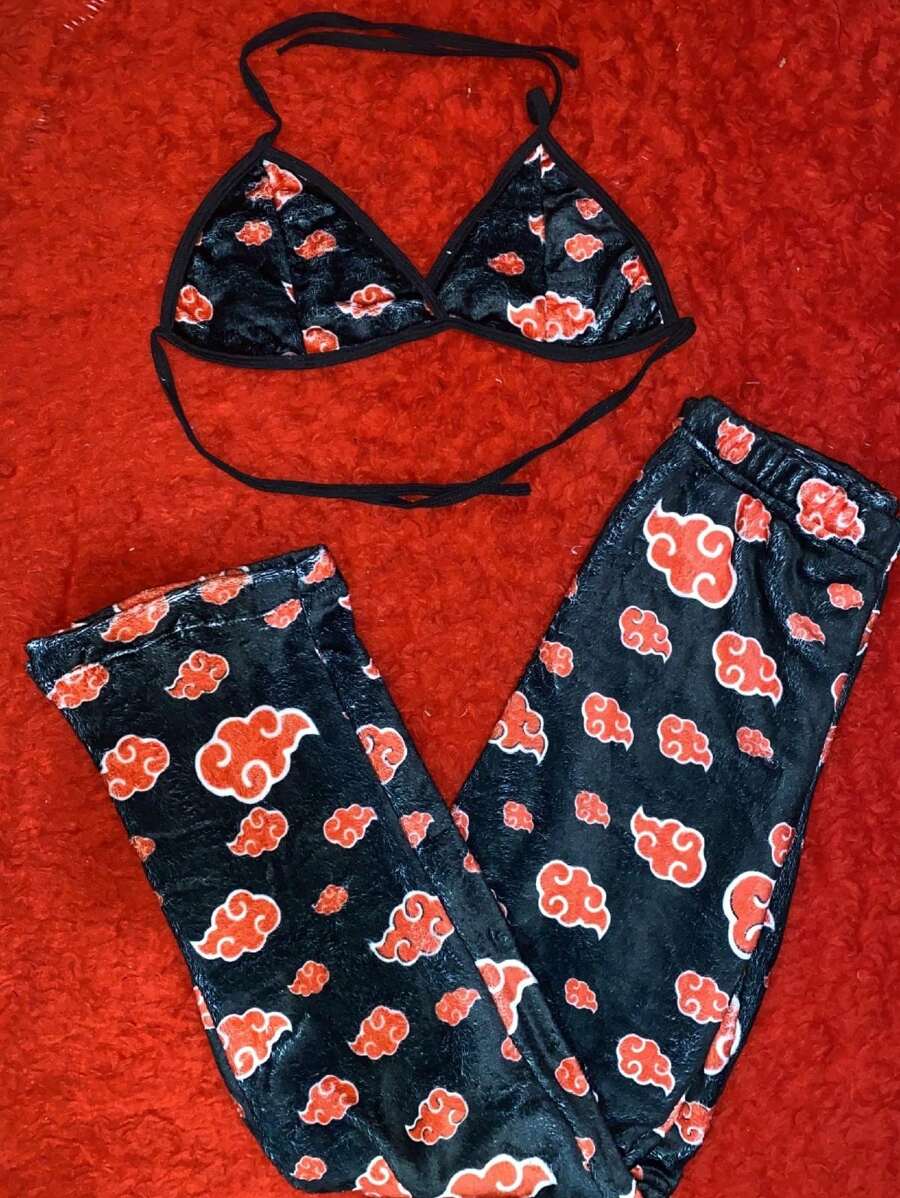 Pijama Duo Top y Pantalon - Negro - Ver 1