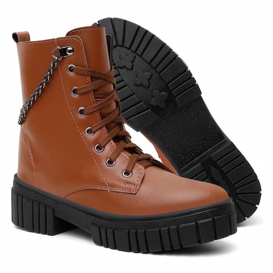 Women Pant Boots - Rỉ Nâu - Xem 1