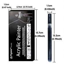 6入組黑/白色顏料筆，額外細粗度丙烯酸塗料筆，適用於石頭、木材、塑料、陶瓷、玻璃、金屬、畫布、紙張、水性、輪胎、布製品、筆組 - 多色 - 查看 2