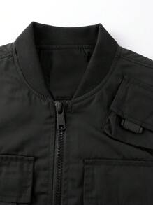 LEDUNTINO [Primavera/Estate] Giacca casual con cerniera da uomo per uso esterno, sportiva, tinta unita, bomber, cargo, regalo per il fidanzato, giacca antivento leggera da uomo per primavera/autunno con colletto alto, stile casual, baseball, college, adatta per inverno/autunno