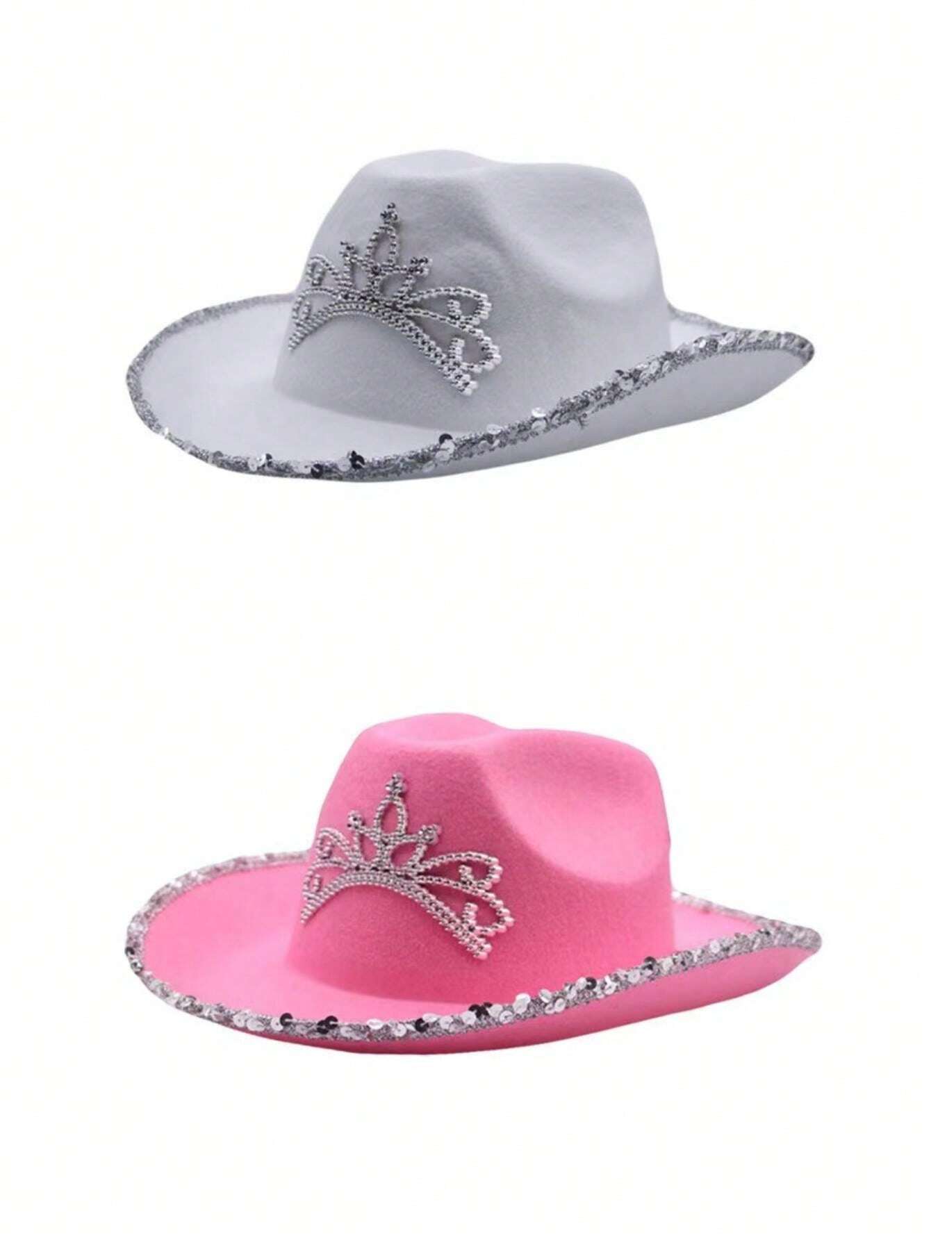 Cowgirl Hat Pink Felt Sequin main image 0