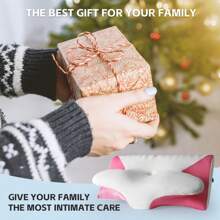 YUNDISSI Gối cổ cho giấc ngủ sâu, gối Memory Foam thiết kế công thái học cho cổ và vai, gối hỗ trợ giấc ngủ sâu cho người ngủ nghiêng, nằm sấp, tổ ong (xám) - Hồng - Xem 5