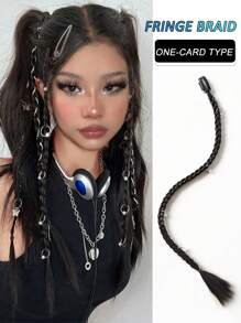 1pc Clip In Long Synthetic Braided Boxing Ponytail