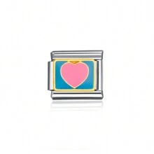 Năm 2024 Thời Trang Hàng Đầu Rộng 9 Mm Trái Tim, Chữ Thập, Số Và Bảng Chữ Cái Hình DIY Ý Vòng Tay Trang Sức Inox Làm Phụ Kiện - Nhiều màu - Xem 15