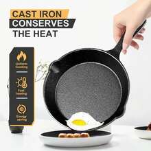 4pcs Sartenes De Hierro Fundido Skillet Set De Sartenes - Negro - Ver 5