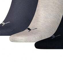 Puma Unisex Adult Invisible Socks (Pack Of 3) (Navy/Light Grey/Black) - Navy Floral - View 2
