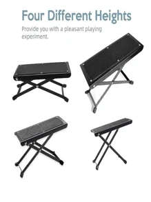 Sturdy Metal Guitar Pedal Board, 4-Level Adjustable & Foldable, Comfortable For Home Or Stage Performance,Gitare,Cello,Drum Kit