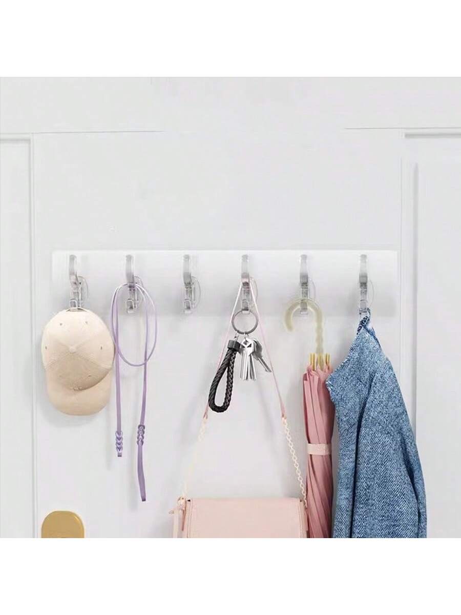 6 خطافات جدارية قوية باللاصق للمطبخ بتصميم زوايا إ...