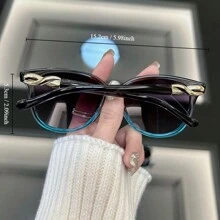 1 pieza Gafas de moda de ojo de gato vintage para mujeres, con montura redonda clásica, para uso en viajes, playas, vacaciones, actividades al aire libre