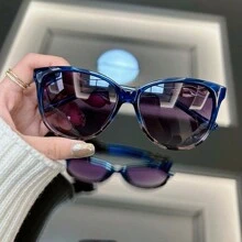 1 pieza Gafas de moda de ojo de gato vintage para mujeres, con montura redonda clásica, para uso en viajes, playas, vacaciones, actividades al aire libre
