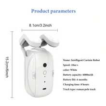 1入組WiFi智能窗簾機器人，窗簾智能電機自動打開裝置，無軌道安裝智能窗簾機器人，適用於家庭臥室，羅馬桿專用 - 白色 - 查看 3