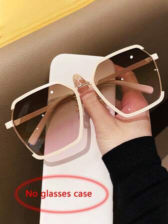 1 件装多边形个性时尚眼镜，适合超大时尚眼镜，时尚女士太阳镜，优雅太阳镜，海滩配饰