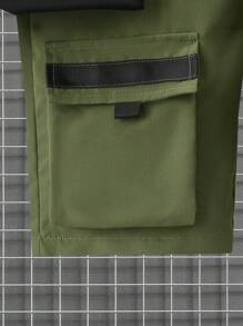 Tween-Jungen Tägliches, lässiges, kurzärmliges Arbeitskleidungs-Set mit Taschenshorts, 2-teiliges Set