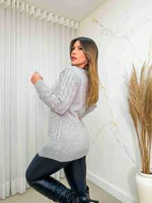 Women Cardigans - 淺灰色 - 查看 4