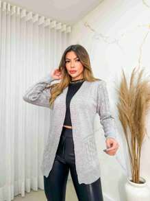 Women Cardigans - 淺灰色 - 查看 2