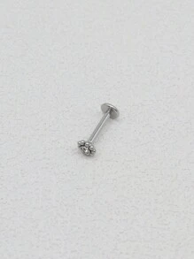 HENGKE 1PC Flower Lip Stud Labret Bar Clear CZ Gem Round Ball Monroe Tragus Piercing Steel Cartilage 16G EAR HELIX Earring Valentines