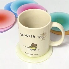 1 Pc Circular Gradient Candy Colored Coaster, Acrylic Anti Scalding And Thermal Insulation Mat, Dining Table Mat, Shooting Props, Decorative Ornaments - Multicolor - View 2