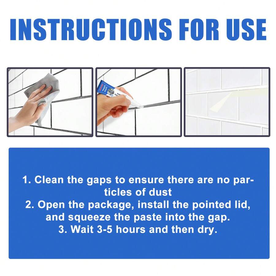 120ml JAKEHOE Tile Gap Repair Adhesive Waterproof AntiMold Hook Joints