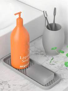 LEAPAIR 1 peça Bandeja de Drenagem de Silicone para Pia de Cozinha, Suporte de Sabonete, Escova de Limpeza para Pia e Bandeja de Drenagem de Sabão, Bandeja de Armazenamento de Utensílios de Cozinha e Banheiro para Bancada