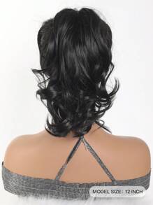 Elegant Claw Clip Ponytail - Short Curly Wavy Look, Synthetic Hair Extensions For Daily Chic, Easy-To Attach Hair Accessory For AlI Occasions - Black - View 6