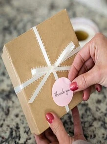 TYFYO 500 pegatinas rosas de agradecimiento, etiquetas redondas lindas de 1 pulgada, adecuadas para regalos, sellos de sobres, pequeños negocios, bodas, bolsas de recuerdos de fiesta, embalaje del Día de San Valentín, etc. - Rosa - Ver 5