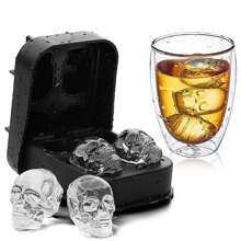 1pc Silicone Skull Shape Ice Cube Tray Creative 3D Skull Ice Cube Mold Whiskey Skull Ice Mould,Ice Cube,Party,Travel,Wedding,Birthday,Graduation,Bachelorette Party,Bachelorette,Kitchen,Kitchen Items,Storage,Decor,Outdoor. - Black - View 8