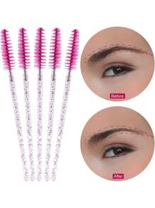 200 Stücke/100 Stücke/50 Stücke Wegwerf Wimpernbürstchen Mascara Wands Augenbrauen Augenwimpernverlängerungsspulies in Rot