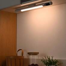 Smart LED Sensor Light, Rechargeable Magnetic Strip Light For Cabinet, Wardrobe With Self-Adhesive Back - Black - View 8