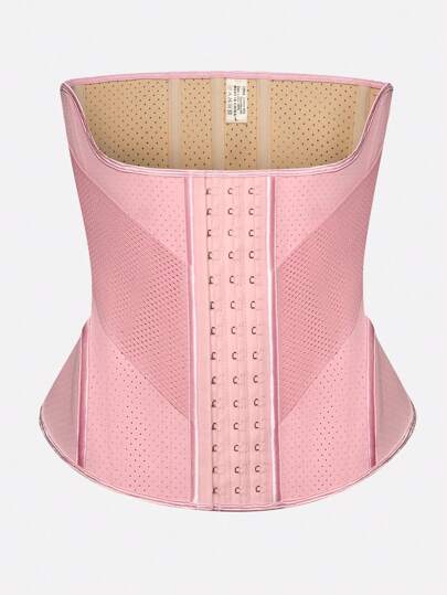 1pc Breathable Fashionable Pink Waist Cincher, 13 Steel Bone Corset Shapewear Belt For Hourglass Body Shape, Summer, Sports
