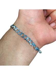 Pulsera Santa Muerte Esclava Zirconias Plata Solida Ley 925 - Albaricoque - Ver 4