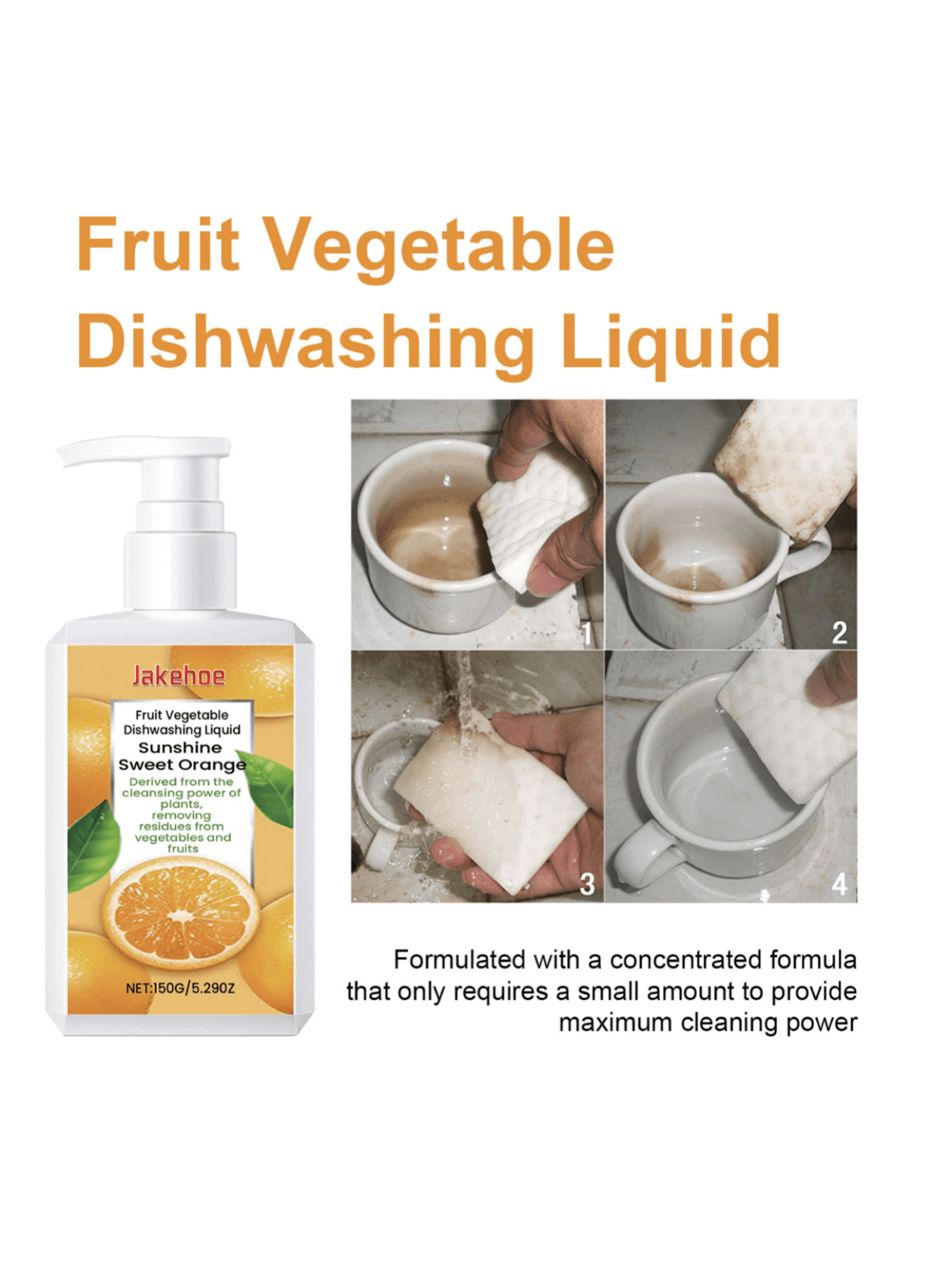 Jakehoe Fruit & Vegetable Dishwashing Detergent Mild Hand Protection