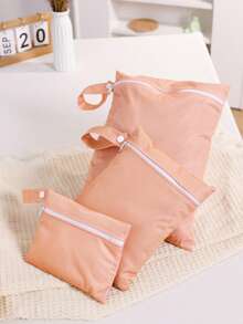 3PCS Orange Wet/Dry Bag Baby Storage Bag