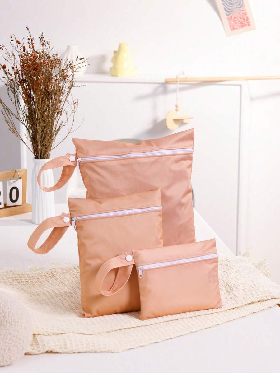 3PCS Orange Wet/Dry Bag Baby Storage Bag