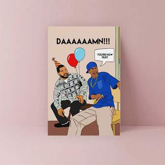 1pc Fun And Creative Birthday Card Friday Birthday Card - Funny Birthday Card For Him Or Her - Classic 90s Movies Funny Birthday Card Boyfriend - HipHop Party Back To School,Back To School,School Supplies