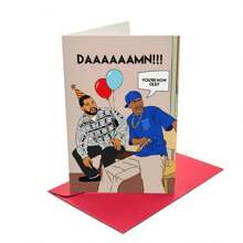 1 张有趣且富有创意的生日贺卡 星期五生日贺卡 - 为他或她准备的有趣生日贺卡 - 经典 90 年代电影 为男朋友准备的有趣生日贺卡 - 嘻哈派对 返校、返校、学校用品