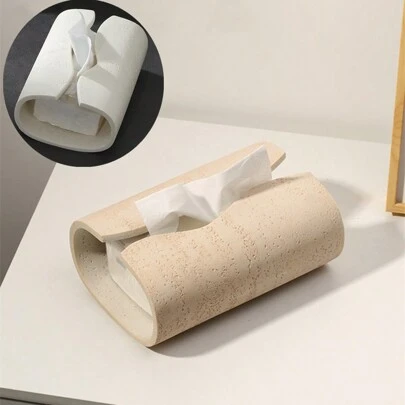 1pc Resin Tissue Box Holder Desktop Tissue Holder Tissue Box Cover Tissue Storage Box Centerpiece Bathroom Accessories Imitation Stone Material Home Bathroom Decor Bathroom Organizer Fall Decor Back To School