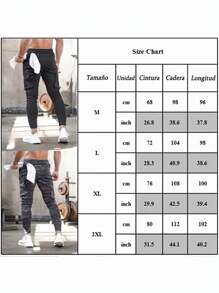 Pantalón de exterior multibolsillos con cordones para hombre,pantalones de moda para correr y hacer ejercicio de color sólido,Cómodo y ligero,adecuados para deportes, actividades al aire libre y uso diario. - Gris Oscuro - Ver 5