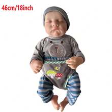 18inch 46cm Reborn Doll, Sleeping Doll Soft Full Vinyl Body Newborn Doll, Can Bath, Accompany Doll Gifts For Birthday Christmas Easter