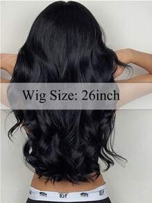 26 Inch Long Back Wavy Wig For Women Middle Part Curly Wavy Wig Natural Looking Synthetic Heat Resistant Fiber Wig For Daily Party Use