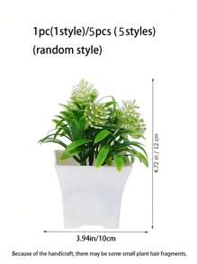 5 piezas de plantas artificiales en maceta, flores falsas, plantas y macetas de simulación mini adecuadas para decoración de mesa de boda y hogar - Multicolor - Ver 2