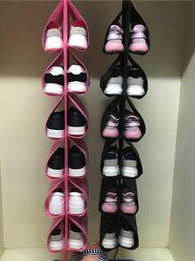 1 Piece Set Door Shoe Storage Box Hanging Wardrobe Stand Clothes Hanger Storage Bag Rack With 12 Large Mesh Pockets, Simple And Convenient, Very Suitable For Home Use