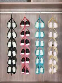 1 Piece Set Door Shoe Storage Box Hanging Wardrobe Stand Clothes Hanger Storage Bag Rack With 12 Large Mesh Pockets, Simple And Convenient, Very Suitable For Home Use