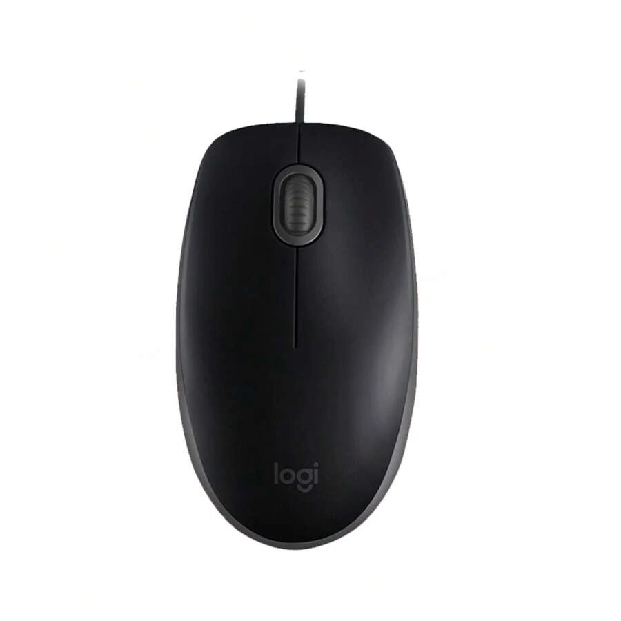 Logitech M110 有線USB鼠標，靜音按鈕，舒適全尺寸設計，雙手適用於個人電腦/筆記本電腦 - 黑色 - 查看 1
