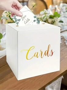 1入優雅的白色卡盒，帶金箔裝飾，生日派對禮品卡收納盒，包括10張生日賀卡，適用於生日派對、婚禮、新娘派對、畢業典禮、退休、周年慶等 - 白色 - 查看 9